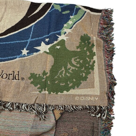 Disney Walt Disney World "Mickey" Multi Color 100% Cotton Tapestry Throw - Picture 5 of 9